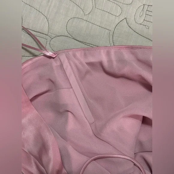 NEW Reformation Valora Satin Halter Dress Sz 12 Babygirl Pink - Picture 9 of 10